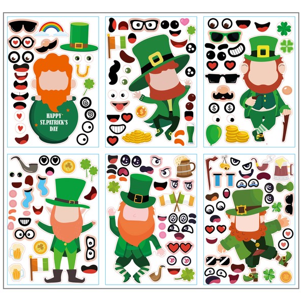 CAKOLINK CAKOLINK 12 Sheets St Patricks Day Stickers for Kids,