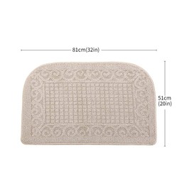 COSY HOMEER 32X20 Inch Anti Fatigue Kitchen Rug Mats are Made of 100% Polypropylene Half Round Rug Cushion Specialized in Anti Slippery and Machine Washable (32x20in Beige 1pc) …