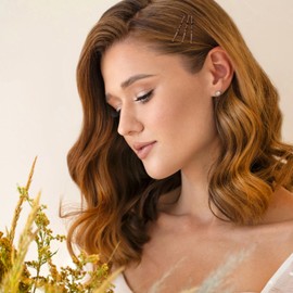 Amabro Mini Bobby Pins, 50PCS 1.37 Inch Small Wavy Hair Pins Metal Hair Clip Hairpins for Women Gilr Kids Buns Long Straight Curly Hair All Hair Types(Brown)