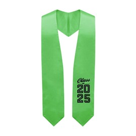Endea Graduation Stole Class of 2025 With Classic Tips - Unisex Adult - 62" Long - Graduation Sash (Green)