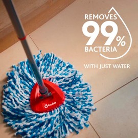O-Cedar RinseClean Microfiber Spin Mop & Bucket Floor Cleaning System with 4 Extra Mop Head Replacements