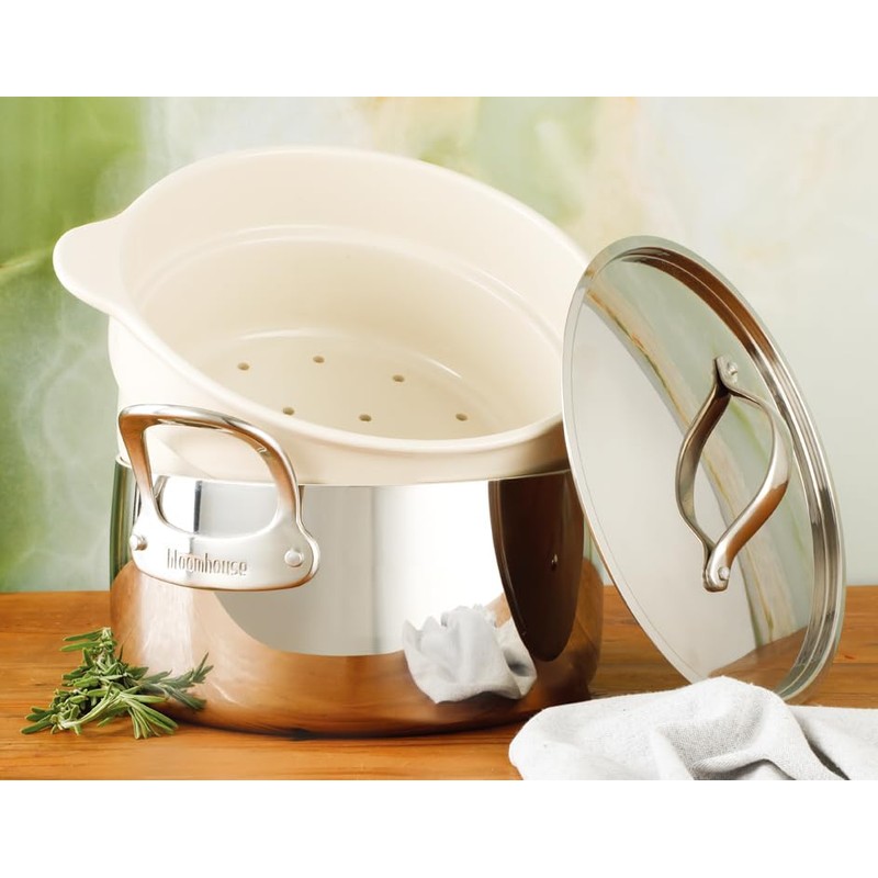 Bloomhouse 6-QT Triply Stainless Steel Dutch Oven w/Non-Stick Non-Toxic Ceramic