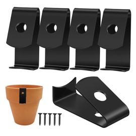 Outanaya 5pcs Metal Planter Wall Holder Hooks Durable Terracotta Pot Clips for Garden Patio Indoor Use Versatile Flowerpot Hanger for Efficient Space Optimization