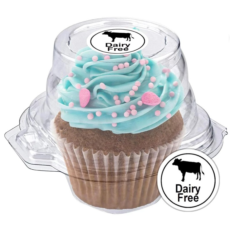 100 x 25mm Round White Dairy Free Labels Permanent allergen