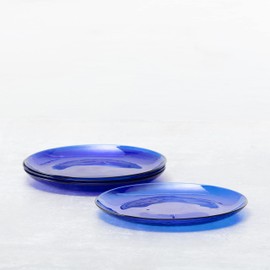 Los Cabos Glass Dinnerware and Drinkware Collection Cobalt 10.5 Inch Dinner Plate (Set of 4)