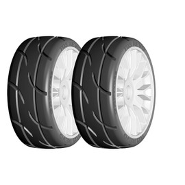 GRP GTH03-XB2 1:8 GT New Treaded Extra Soft White 20 Spoke Rubber Tires (2)