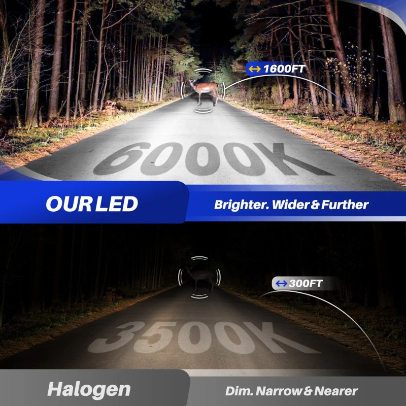 AUTOONE 2Pc AUTOONE Conversion Low Beam H11 LED Headlight Bulbs