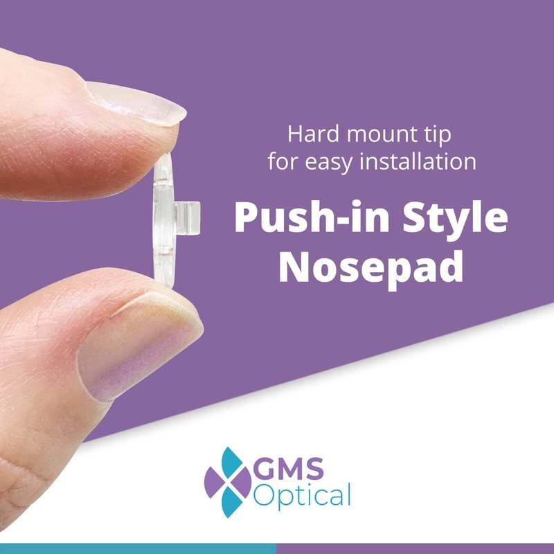 GMS Optical® Premium Grade Soft Silicone - D-Shape Push-in Nose
