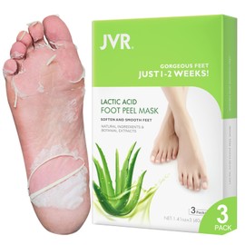 Foot Peel Mask 3 Pairs - Exfoliating Peeling Callus Remover, Repairs Cracked Heels & Dead Dry Skin, for Smooth & Soft Feet, Aloe Vera