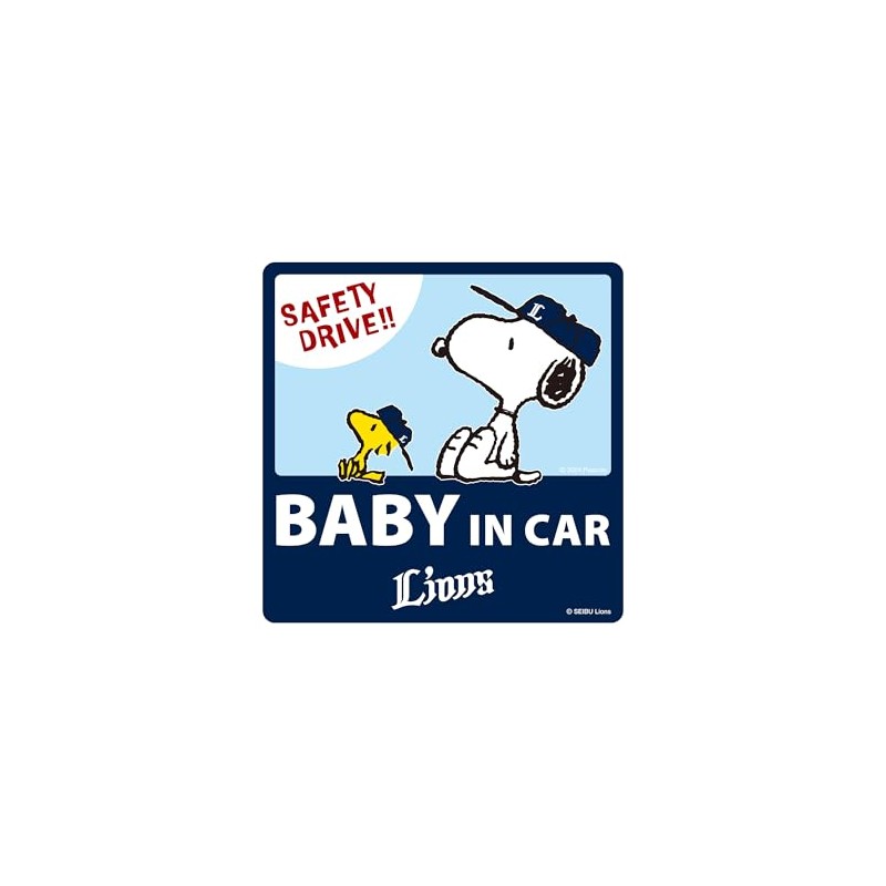 Snoopy Collaboration Sign Magnet BABY IN CAR Saitama Seibu Lions