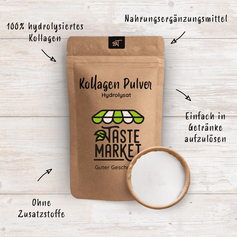 200 g Collagen Powder, Collagen Hydrolysate without Additives, Tasteless, Protein