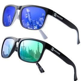 RAKREN Retro Polarized Sunglasses Men Women,Square Sunglasses for Men Driving Sport Shades UV400 Protection (B4)