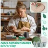 AceOrbit 72pcs Alphabet Stamps Set for Clay 1/2''/12.7mm Pottery Letter