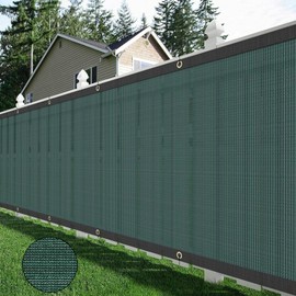 AYOHA 6' x 20' Privacy Fence Screen Fabric Mesh Shade Net Cover, Heavy Duty 160 GSM Privacy Barrier for Chain Link Fence, 90% Privacy Blockage, Excellent Airflow, Cable Zip Ties Included, Green