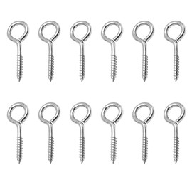 12 Pack Heavy Duty Eye Hooks Stainless Steel Screw Eye Hooks 3.5" M6x80 for Craft Projects Hanging Ornaments