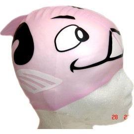 B2A Pink Fish Swim Cap for girls, New