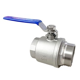 LOZOME 2" Male to Female Thread Full Port Ball Valves NPT 304 Stainless Steel for Water Oil Gas WOG1000