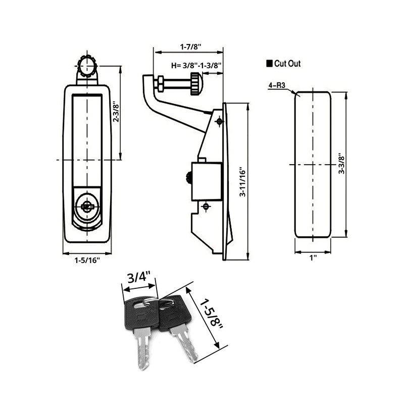 QWORK Large Lever Hand Operated Compression Latch, 4 Pack Hand