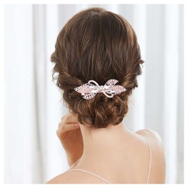 Andelaisi Vintage Rhinestone Hair Clip Crystal Cz Hair Barrettes Crystal Rhinestone Barrette Head Clips Sparkly Cz Bowknot Hairclip Decorative Headwear Bridal Hair Accessories for Women and Girls