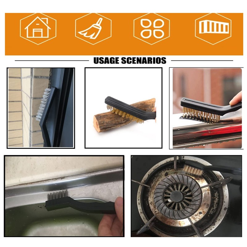 Sayago 6PCS Brass Wire Brush Wire Brushes Set Small Mini