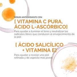 L'Oreal Paris Revitalift - Suero de vitamina C 12% puro, suero iluminador para la cara con vitamina E, ácido salicílico, 1 onza + muestra humectante