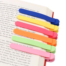 SMUK 6pcs Silicone Automatic Bookmark, Unique Bookmark Page Keeper for Reading Lovers Women Men Kids Teachers, Book Page Holder Markers Clip Book Marks Reading Accessories Gifts