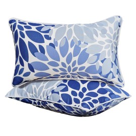 XXPILOS Outdoor Pillow Covers, Outdoor Lumbar Pillow Covers Outdoor Pillows Case 2PCS Waterproof Outdoor Pillow Covers 12x20 Inch Home Decor for Furniture Patio Couch Bed Sofa Bedroom