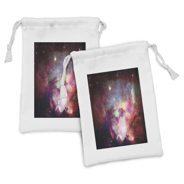 Lunarable Outer Space Fabric Pouch Set of 2, Image of