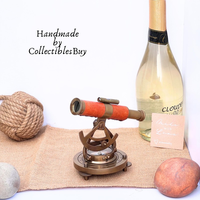 Marine Alidade Compass Telescope Vintage Survey Instrument Navigation Collectible Decor