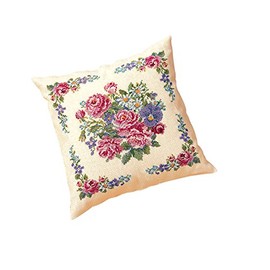 Olympus 5859 Cross Stitch Embroidery Kit Cushion Romantic Flower Beige