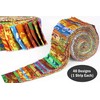 Soimoi 40Pcs Batik Print Precut Fabrics Strips Roll Up 1.5x42inches