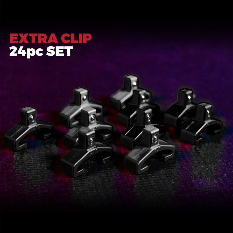 Olsa Tools Black Spring-Loaded Ball Bearing Socket Clips - 24-Pack