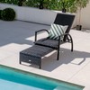 Tangkula Patio Chaise Lounge, Outdoor Rattan Lounge Chair w/Retractable Ottoman,