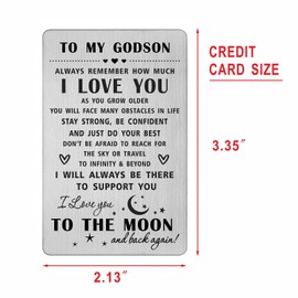 HYHYDHP Godson Gifts Wallet Card, Godson Christening Gifts Cards, Godson Birthday Card, Christmas Presents Ideas