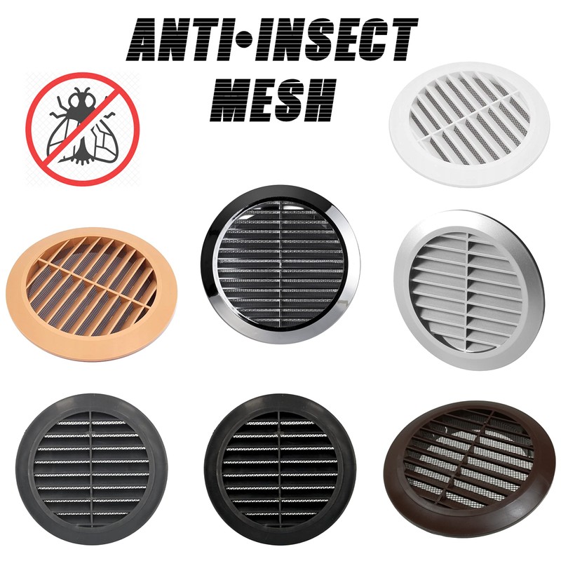 100 mm / 4 in Black Round Air Vent Grille