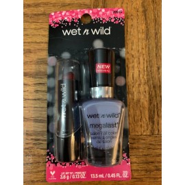 Wet N Wild Lipstick + Nail Polish Set Red/Purple