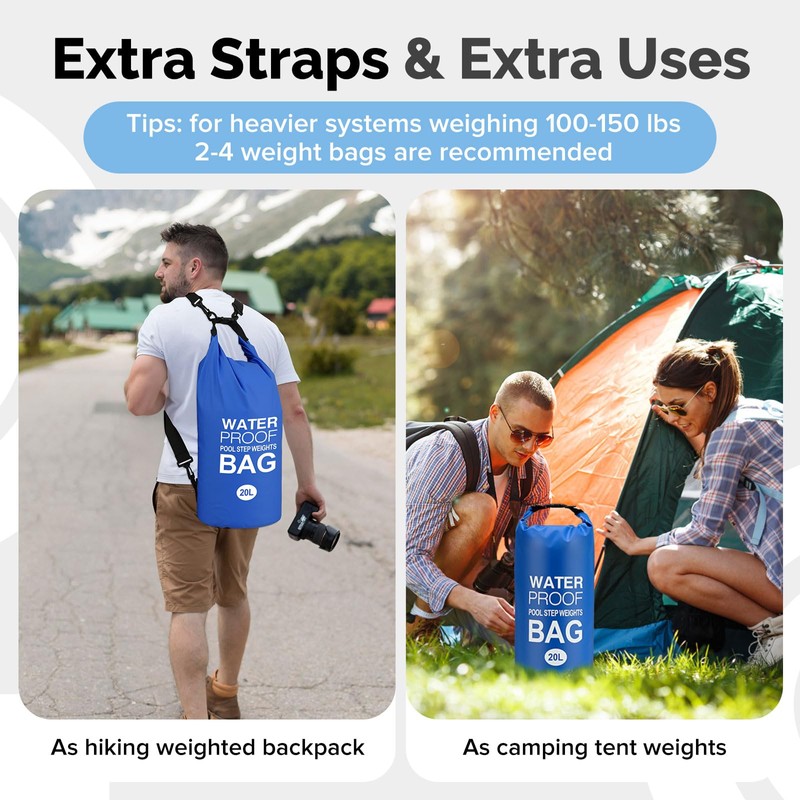 Goovilla Pool Ladder Weights Universal | 2 Pack 20L 500D