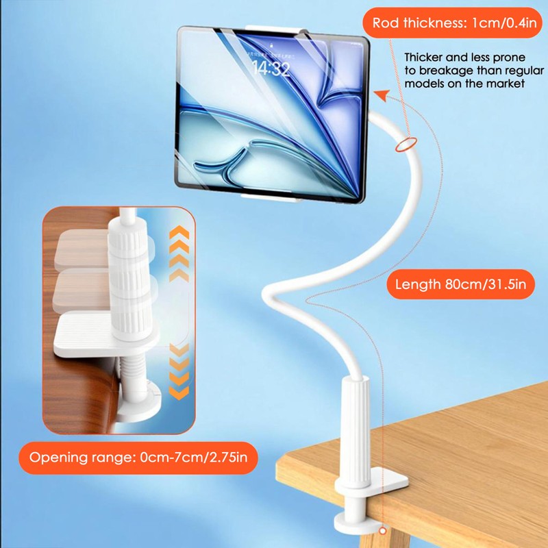 YTDSUP Gooseneck Tablet Stand Holder for Bed, Long Arm Clamp