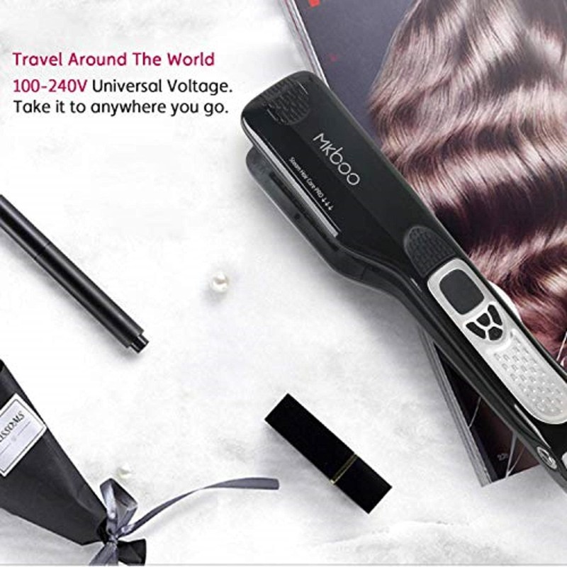 MKBOO Hair Straightener with Steam, Salon Professional Nano Titanium Ceramic