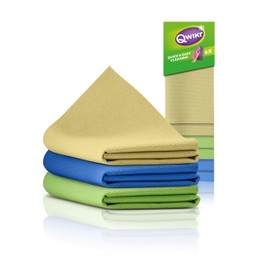 Qwikr Microfibre Cloths Multi Pack of 6 Yellow, Green, Blue - Cleaning Cloths - Cleaning Cloths - Value Pack - 30 x 30 cm Size - Ideal for Large Tasks - Microfibre Cloths - Washable at 60 Degrees