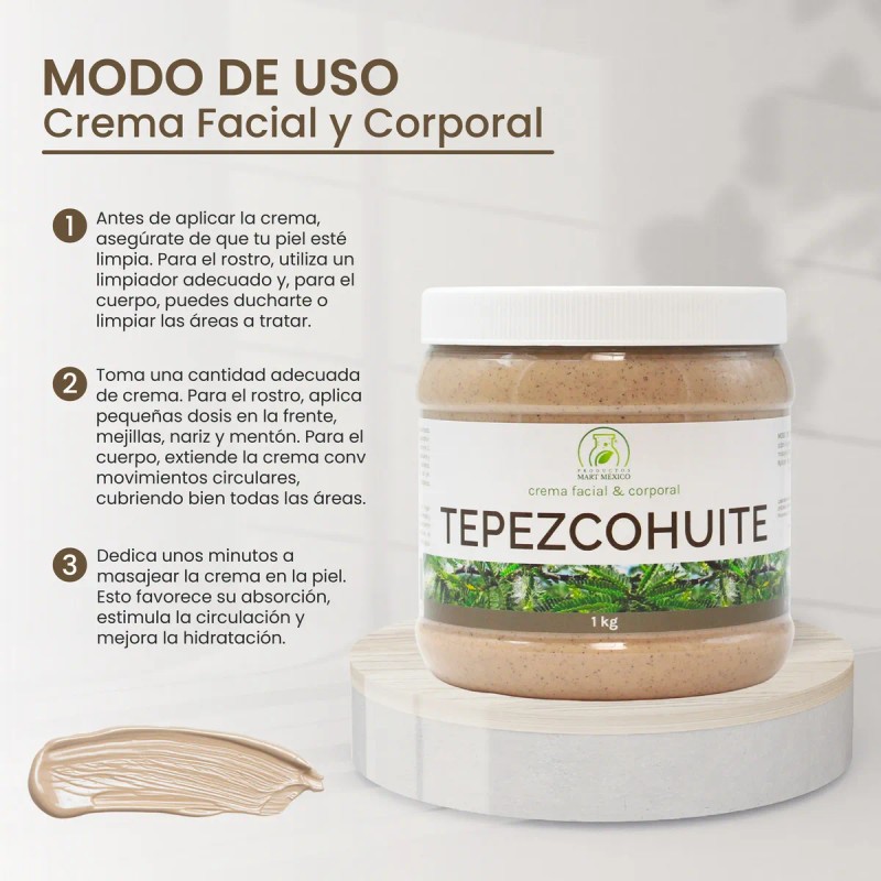 Crema Tepezcohuite Productos Mart Mexico Antimanchas Hipoalergénica