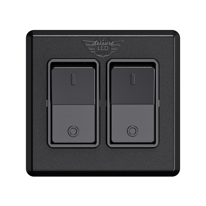 Leisure LED Modern Double SPST On-Off Switch with Bezel, 12-Volt,