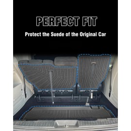 YEBOOCA Cargo Liner Compatible with 2008-2020 Dodge Grand Caravan / 2008-2016 Chrysler Town & Country Trunk Mat Cargo Mat Back Seat Cover Protector(Backrest Mats+Trunk Mat)