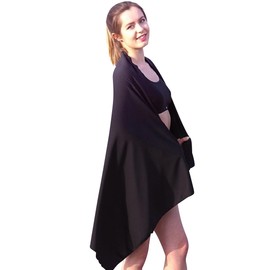 VeroMan Sports Towel, Large, Quick Drying, Water Absorbent, Lightweight, Bath Towel, Travel (Black)