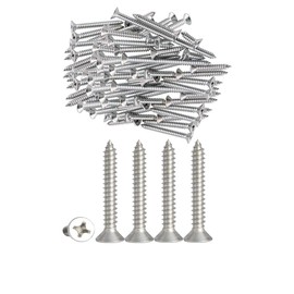 100pcs Qrity M4 x 30mm Stainless Steel Self Tapping Screws Phillips Flat Head Srews DIY Woodworking Screws (100PCS M4 x 30mm)