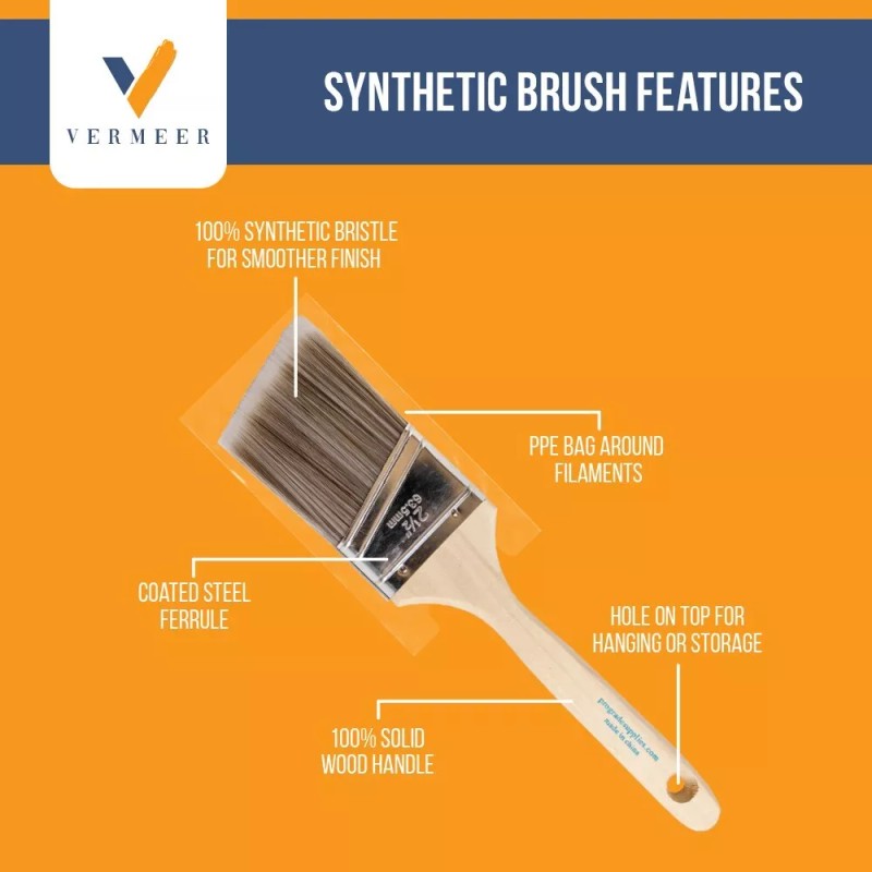 Vermeer 5 Pack Angle Brushes in Assorted Sizes for All