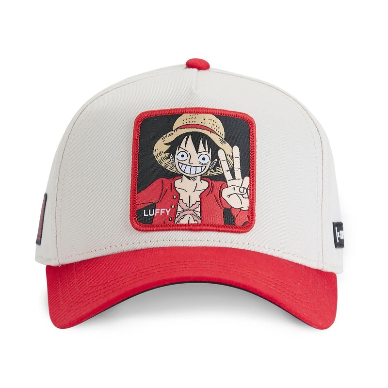 Capslab Luffy One Piece Beige Red Adjustable Snapback Cap
