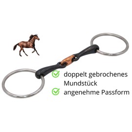 Amesbichler Reitsport Sweet Iron Snaffle Bit Copper Mouthpiece Snaffel Bit Double Sweet Iron Snaffle