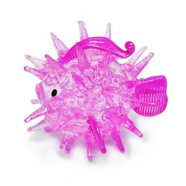 ChangThai Design 2" Dia Tiny Pink Puffer Figurine Fish Miniature Hand Blown Glass Aquarium Sea Animals Crystal Collectible Decor