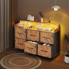 Leadpro Dresser for Bedroom with 6 Drawers, LED TV Stand